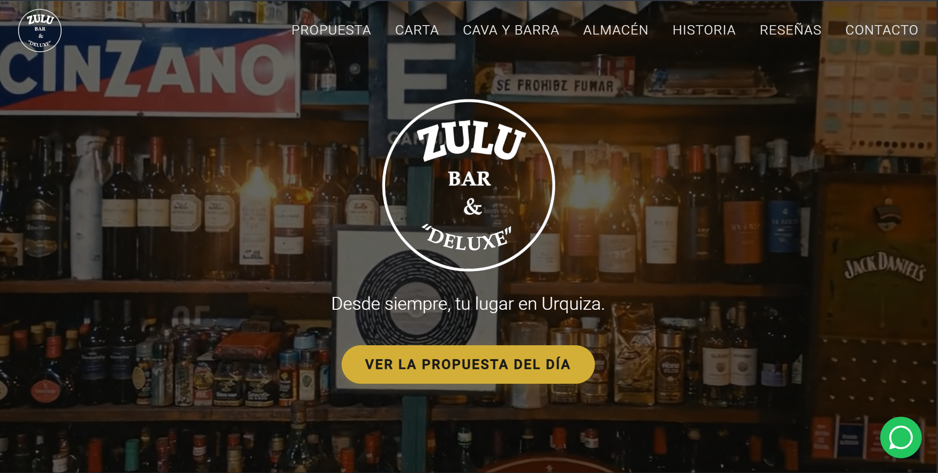 Landing Page Gastronómica Zulu Bar